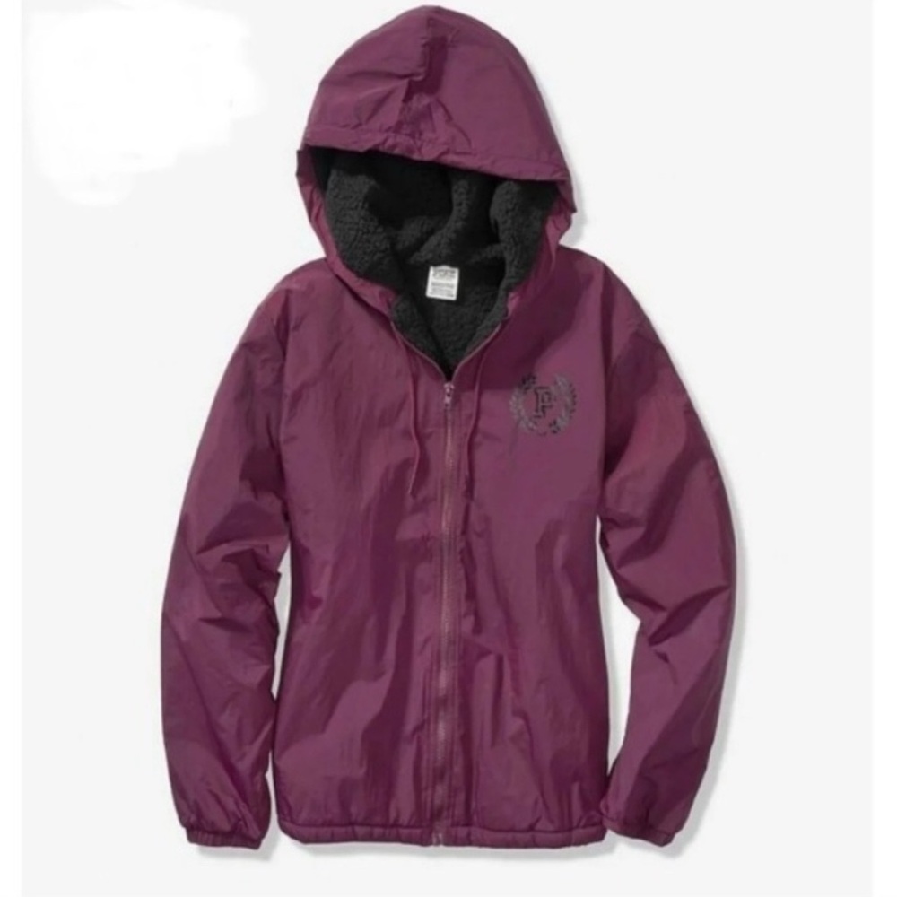 VS PINK Sherpa Lined Campus Full-Zip Anorak
